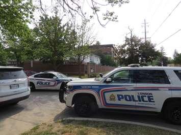 London police respond to a townhouse complex on Commissioners Road West for a welfare check. Photo by Rebecca Chouinard.