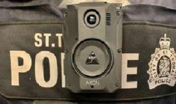 A police body-worn camera. Photo courtesy of St. Thomas police. 