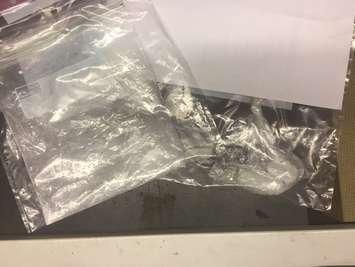 Two bags of cocaine and crystal meth found during St. Thomas traffic stop, April 25, 2017. Photo courtesy of St. Thomas police.