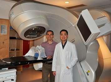 Canadian Pulmonary Radiotherapy Investigators Chair Dr. David Palma and Lawson Health Research Institute scientist Dr. Alexander Louie. Photo courtesy of Lawson Health Research Institute.