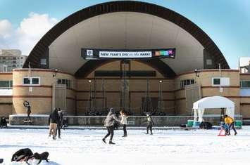 Skaters enjoying the outdoor rink at Victoria Park in London. (Image supplied by City of London.)