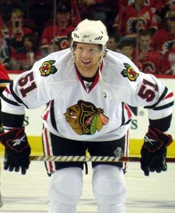 Brian Campbell with the Chicago Blackhawks in April 2009. (Photo courtesy of user Resolute via Wikipedia and Creative Commons Attribution)