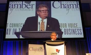 Mayor Ed Holder delivers his first State of the City address at the London Convention Centre, January 24, 2019. (Photo by Miranda Chant, Blackburn News)