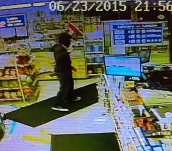 Surveillance photo of robbery suspect at Dulaney Mini Mart. June 24, 2015. Photo provided by London police. 