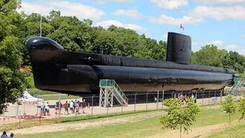 The HMCS Ojibwa submarine in Port Burwell. Photo from www.hmcsojibwa.ca