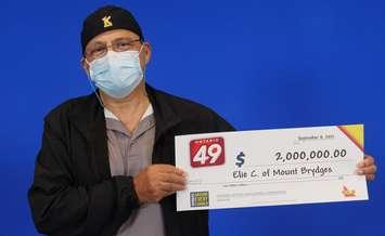 Elie Chebib of Mt. Brydges won $2 million in the August 11 Ontario 49 draw. Photo courtesy of the OLG.